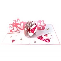 Handmade 3D Pop Up Card Pink Love Lingerie Birthday, Valentine's Day, Wedding Anniversary Blank Card Celebrations Card